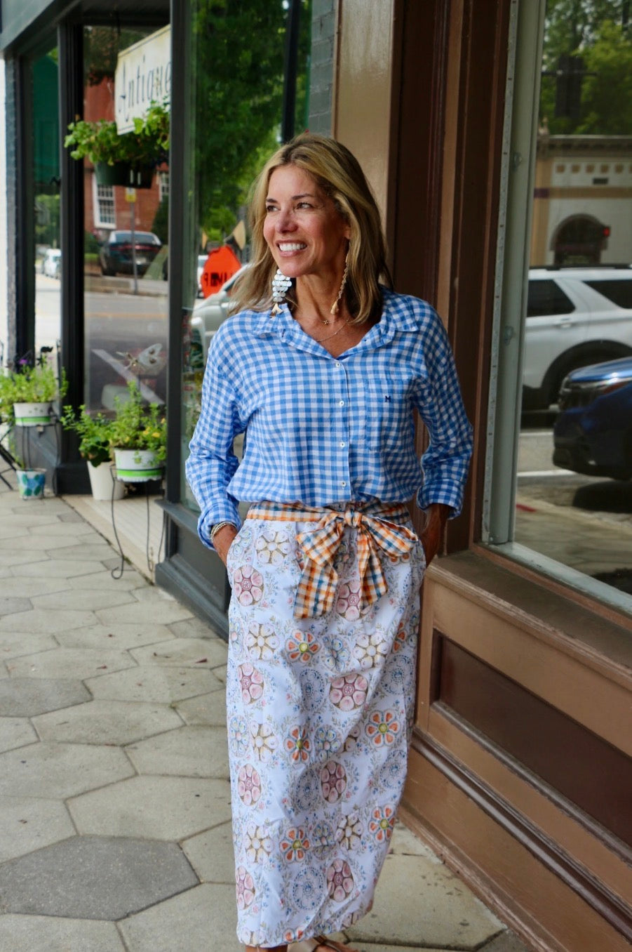 The Hadleigh Skirt in Brown Oyster Plate Fabric Summer 2026