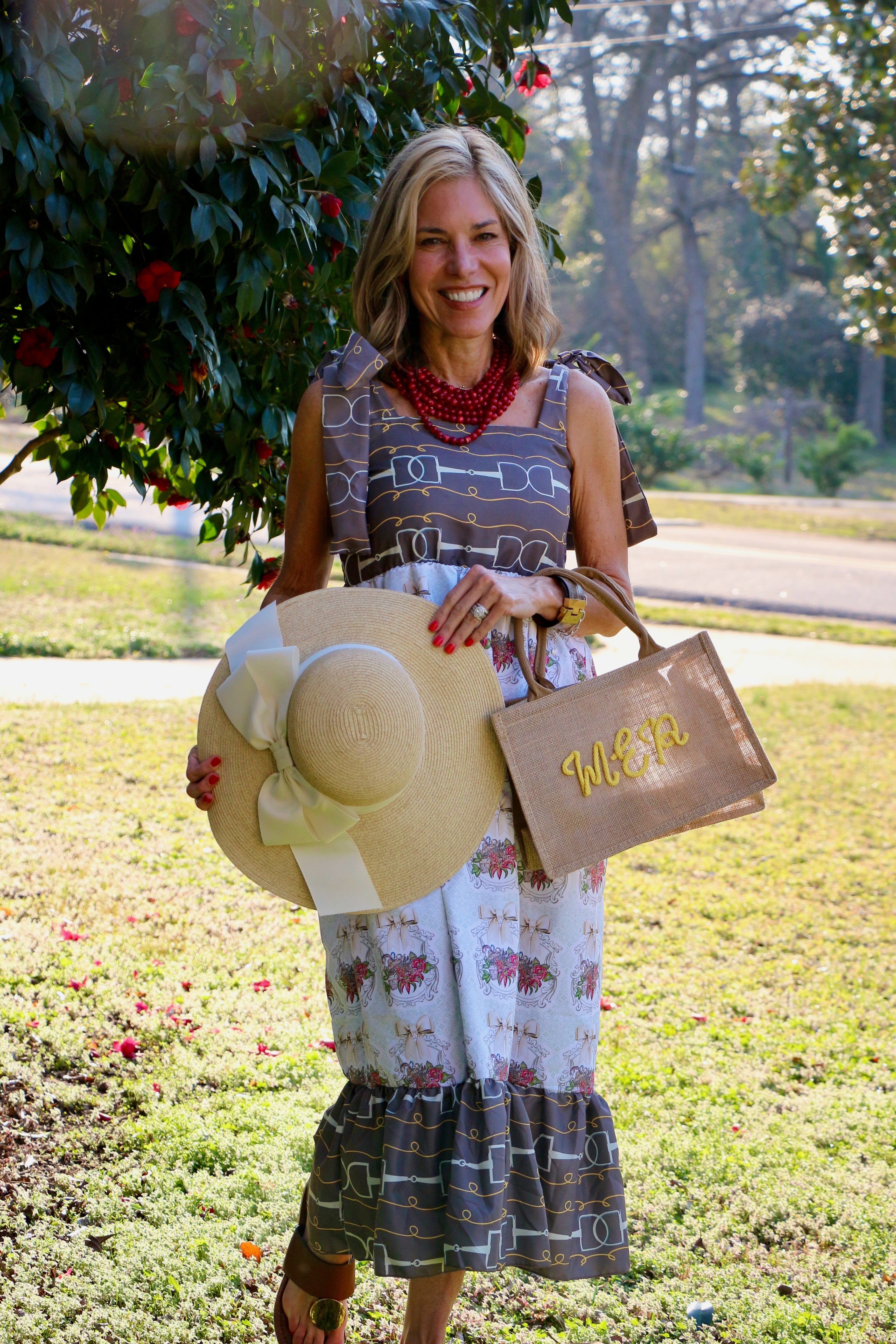 Kentucky Derby 2026 Tie Top Dress w Pockets and lining