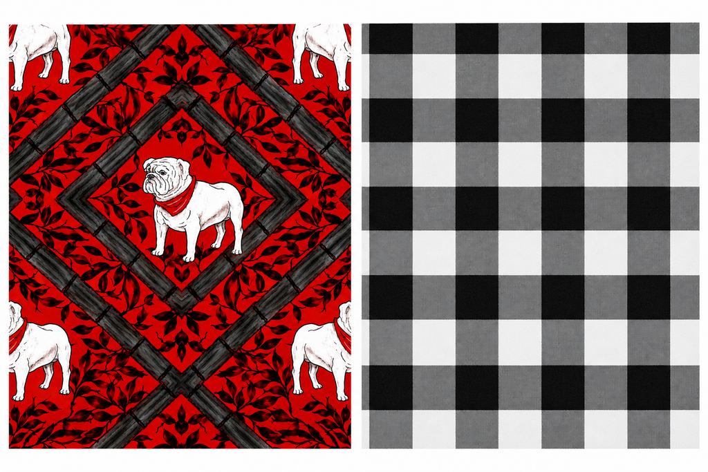 Mandarin Collar Red & Black Game Day Dress ***PREORDER