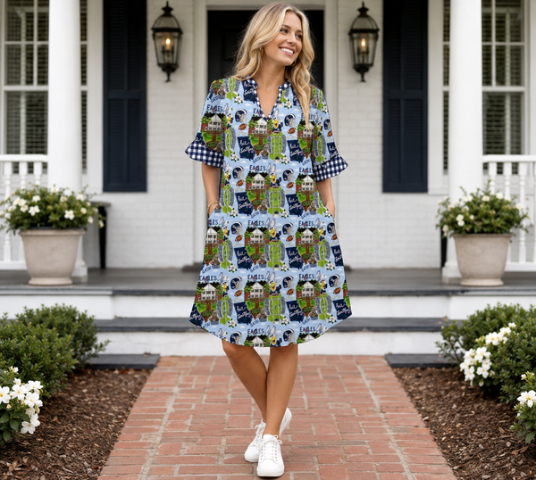 Mandarin Collar Southern Eagles Game Day Dress ***PREORDER