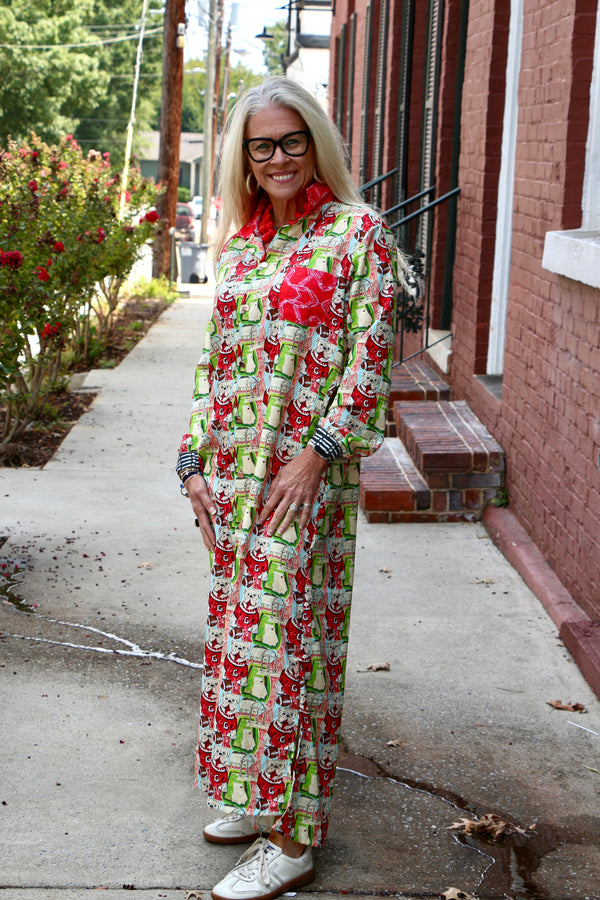 Long Game Day Shirt Dress w Pockets