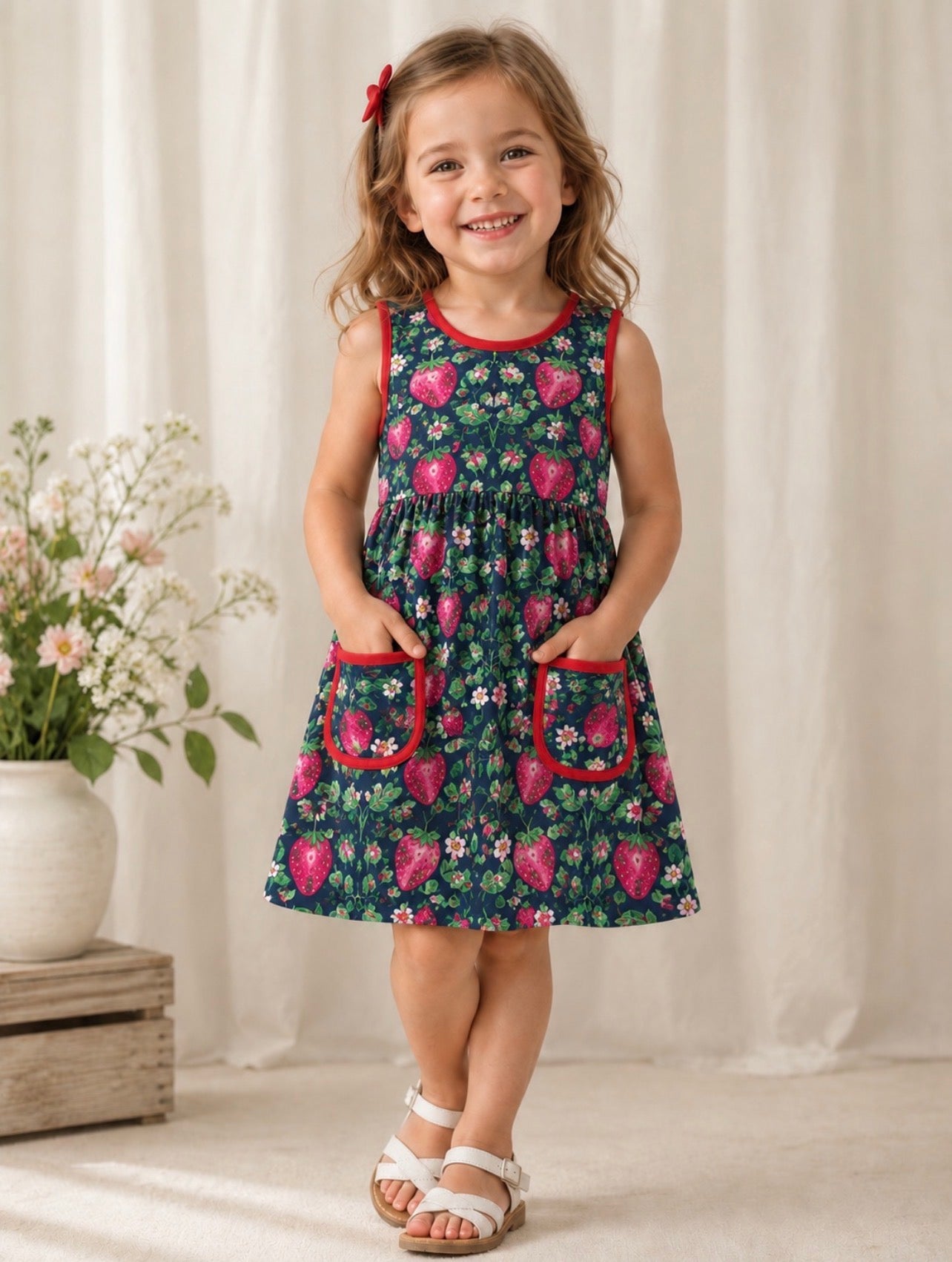 Little Girls Matching Strawberry Dress 2026
