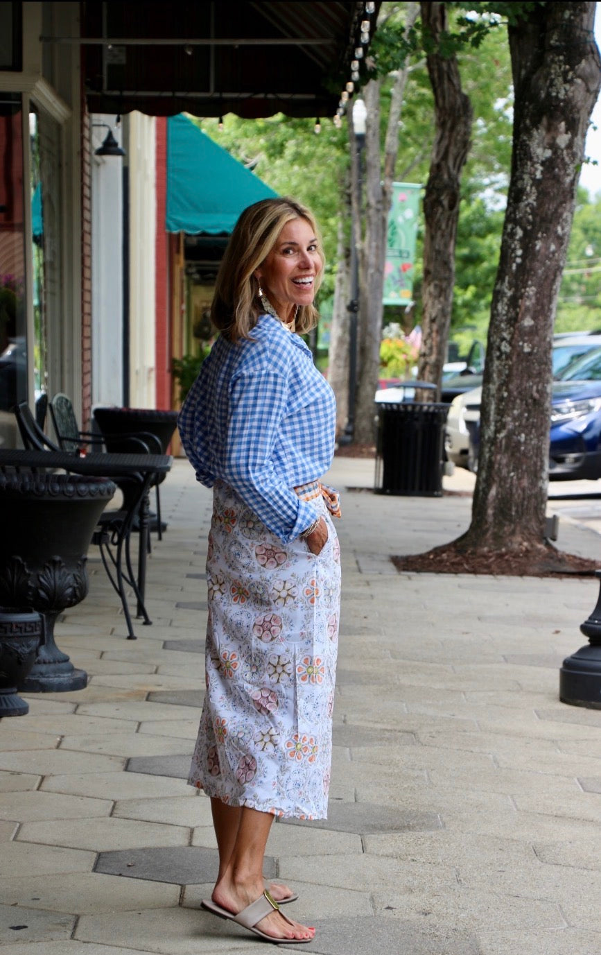 The Hadleigh Skirt in Brown Oyster Plate Fabric Summer 2026