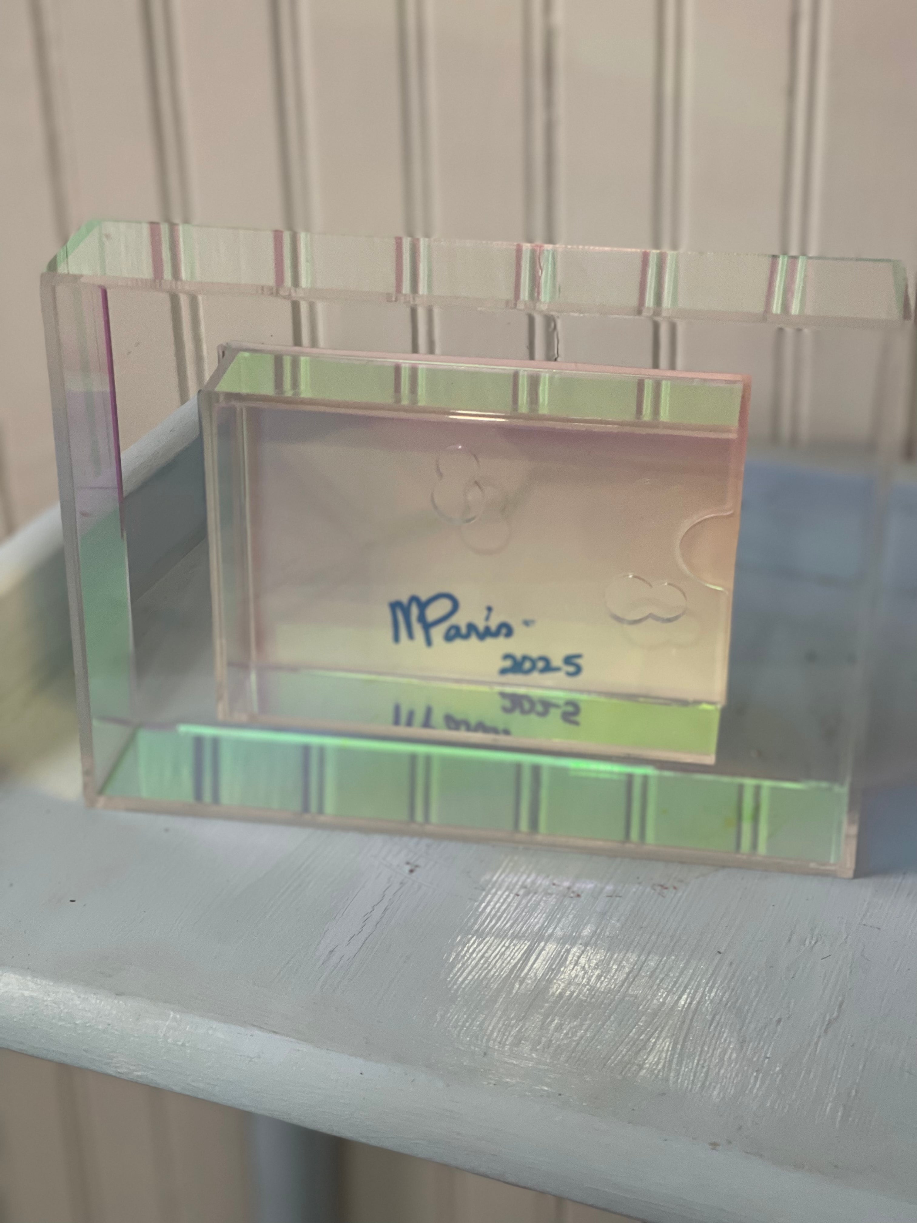 "LOVE LOVE LOVE" Original Art Work by Mandi Paris in Acrylic Frame