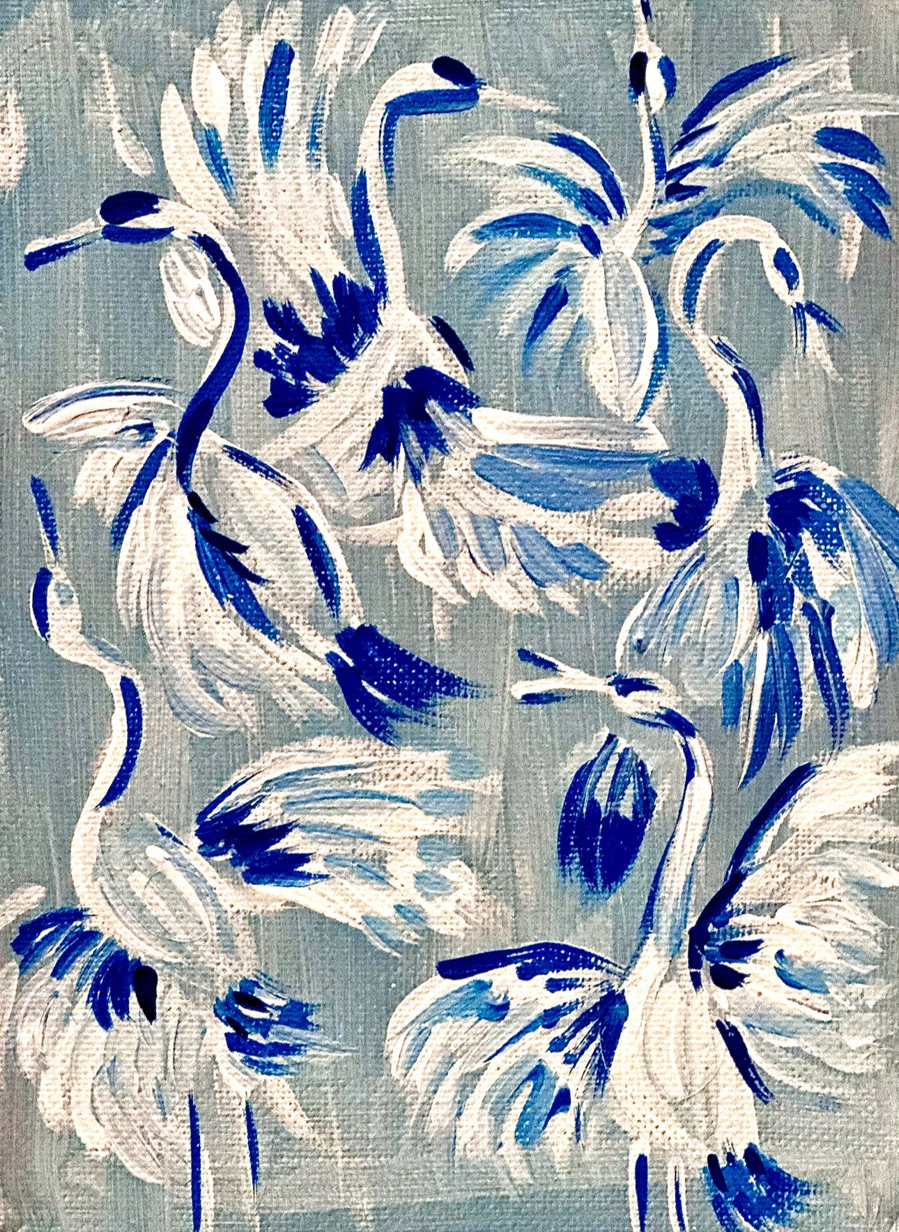 MPD's BLUE Crane Fabric (BY THE YARD)