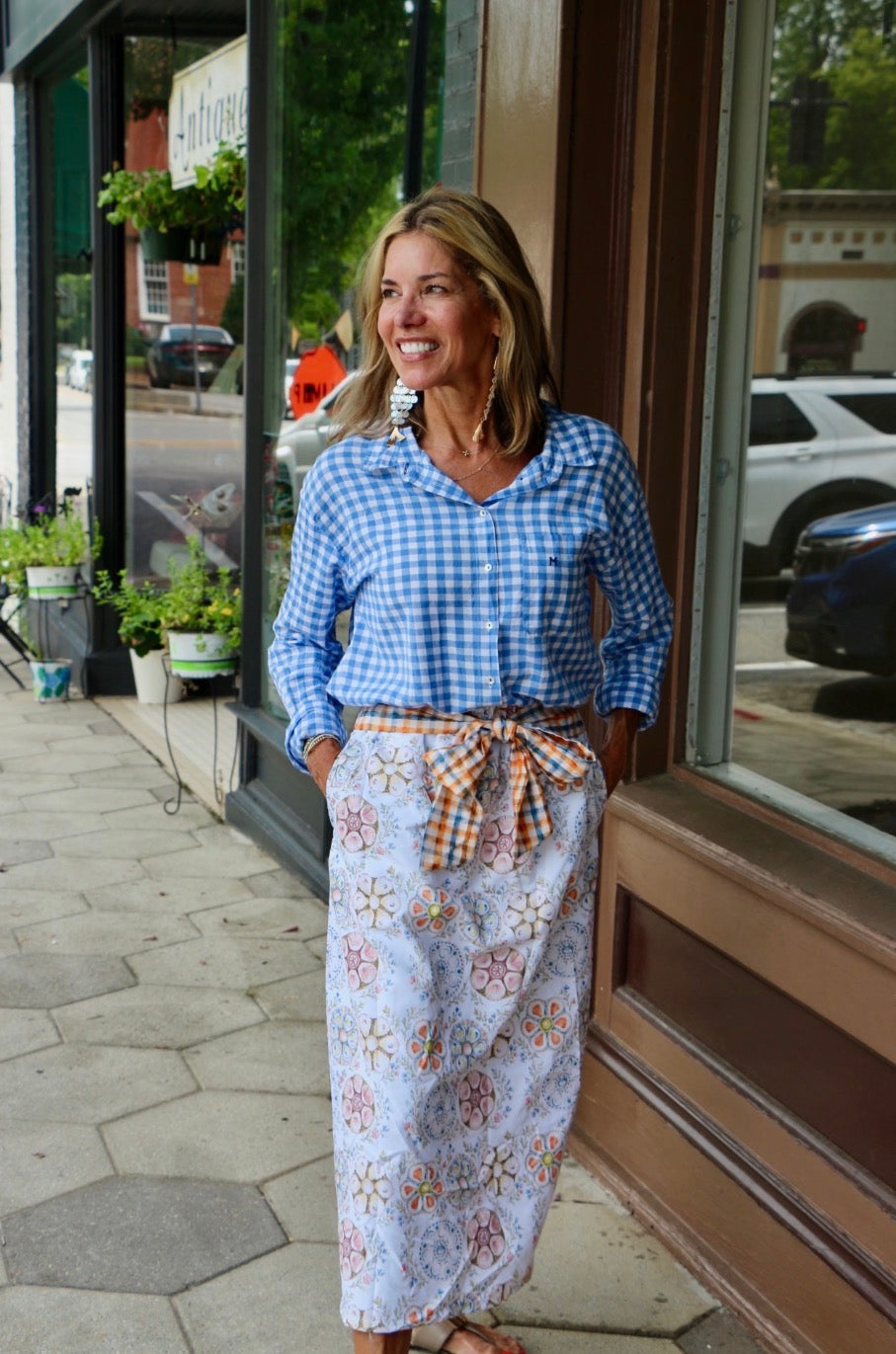 The Hadleigh Skirt in Brown Oyster Plate Fabric Summer 2026