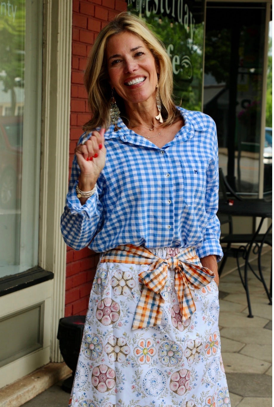 The Hadleigh Skirt in Brown Oyster Plate Fabric Summer 2026