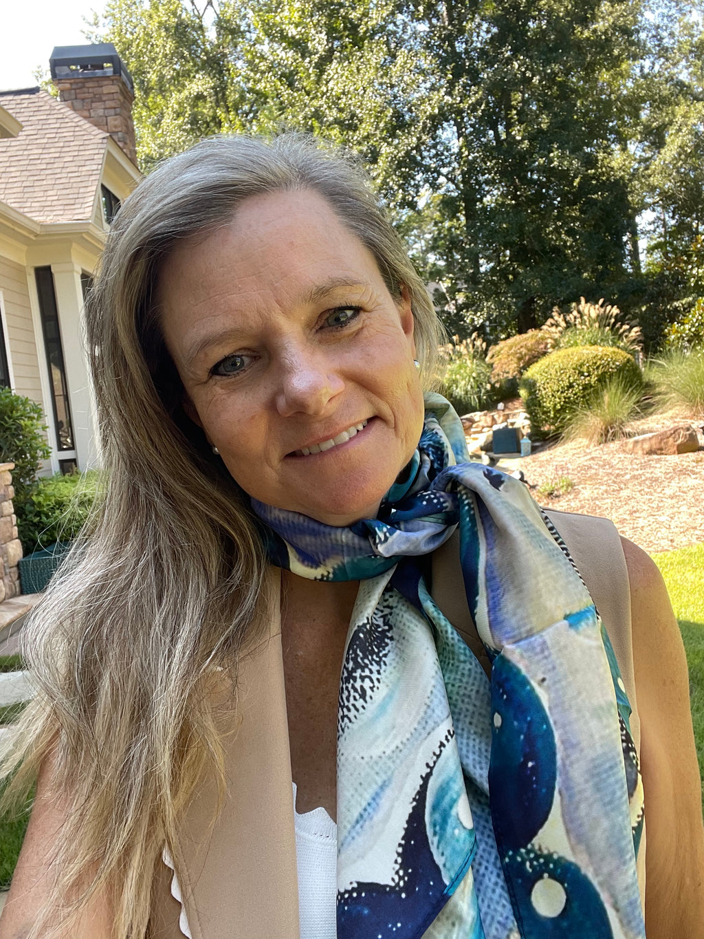 GA Southern Eagle Game Day 100% Silk Scarf