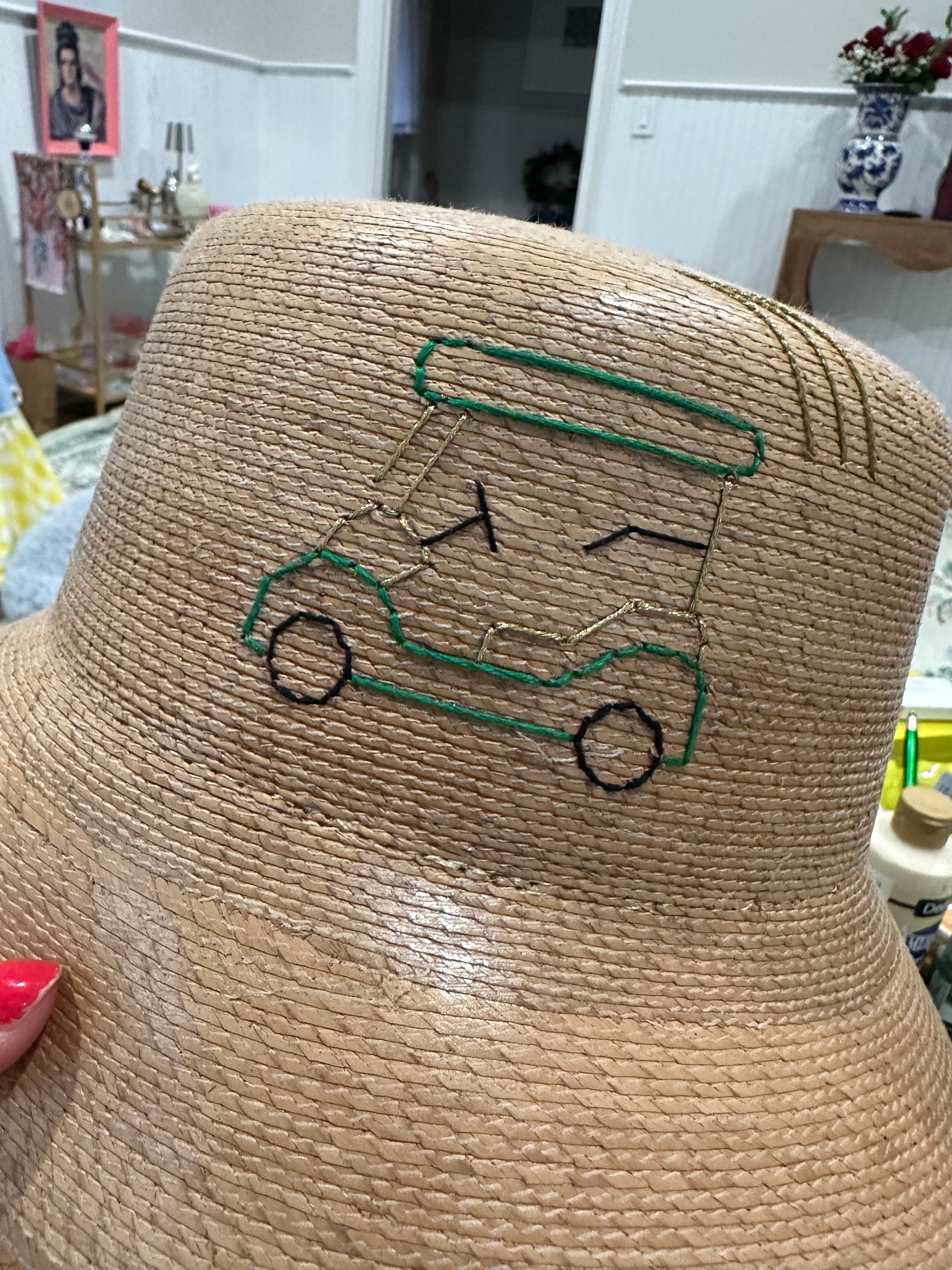 Tipsy Threads Bucket Hat with Green Golf Cart Design 2026