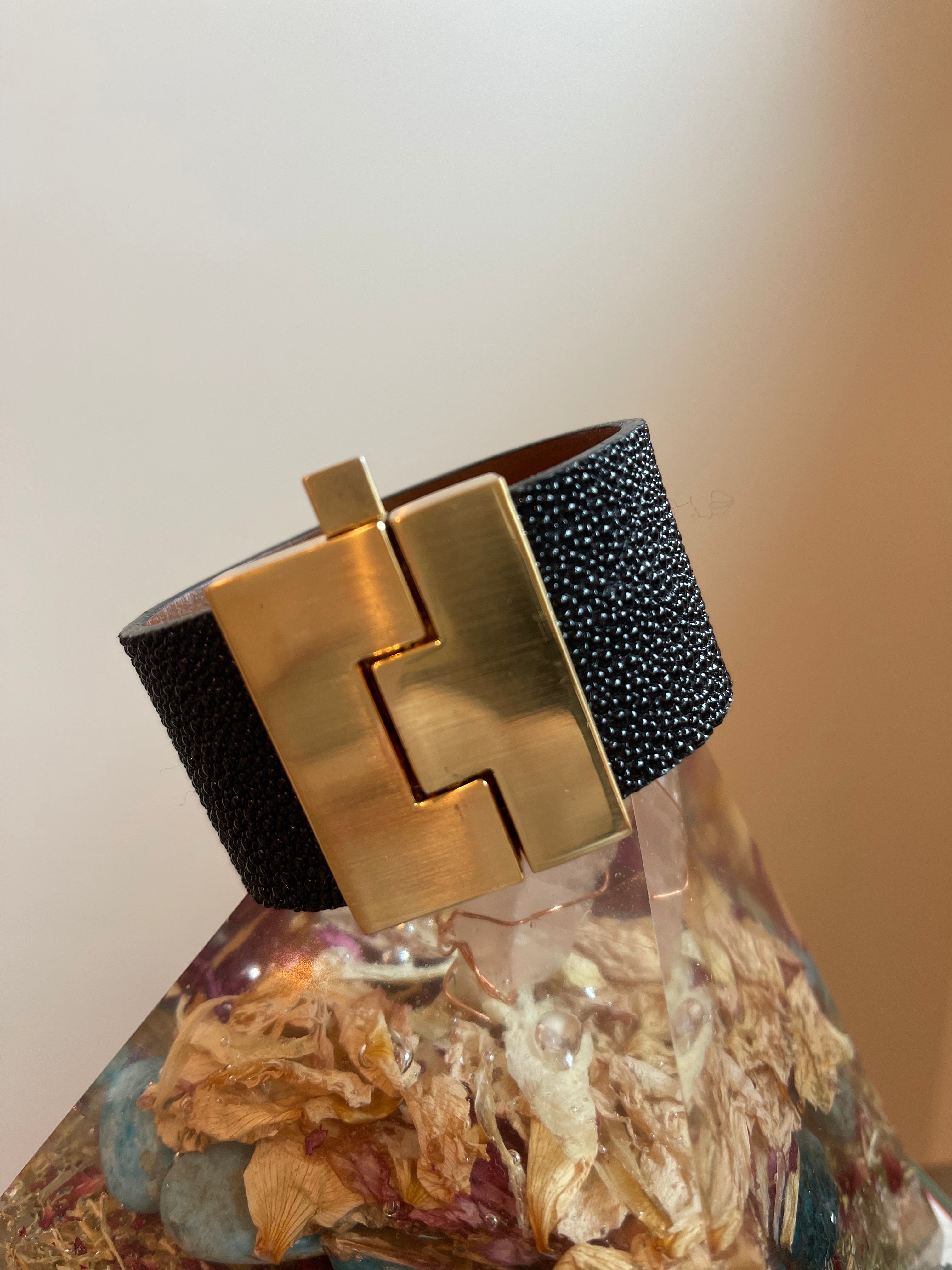 Wide Stingray Exotic Skin Bracelet (Small)