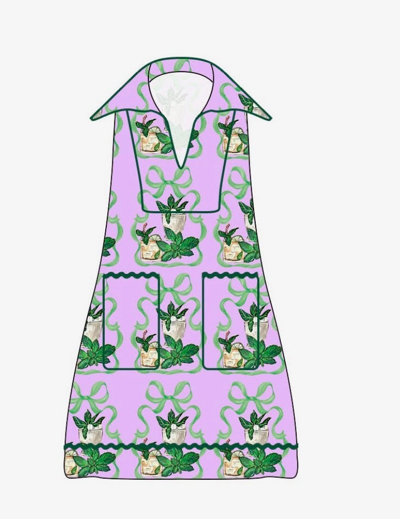 LONG Alix in Kentucky Derby/Mint Julip-One of a Kind Dress-from Mandi Paris Art