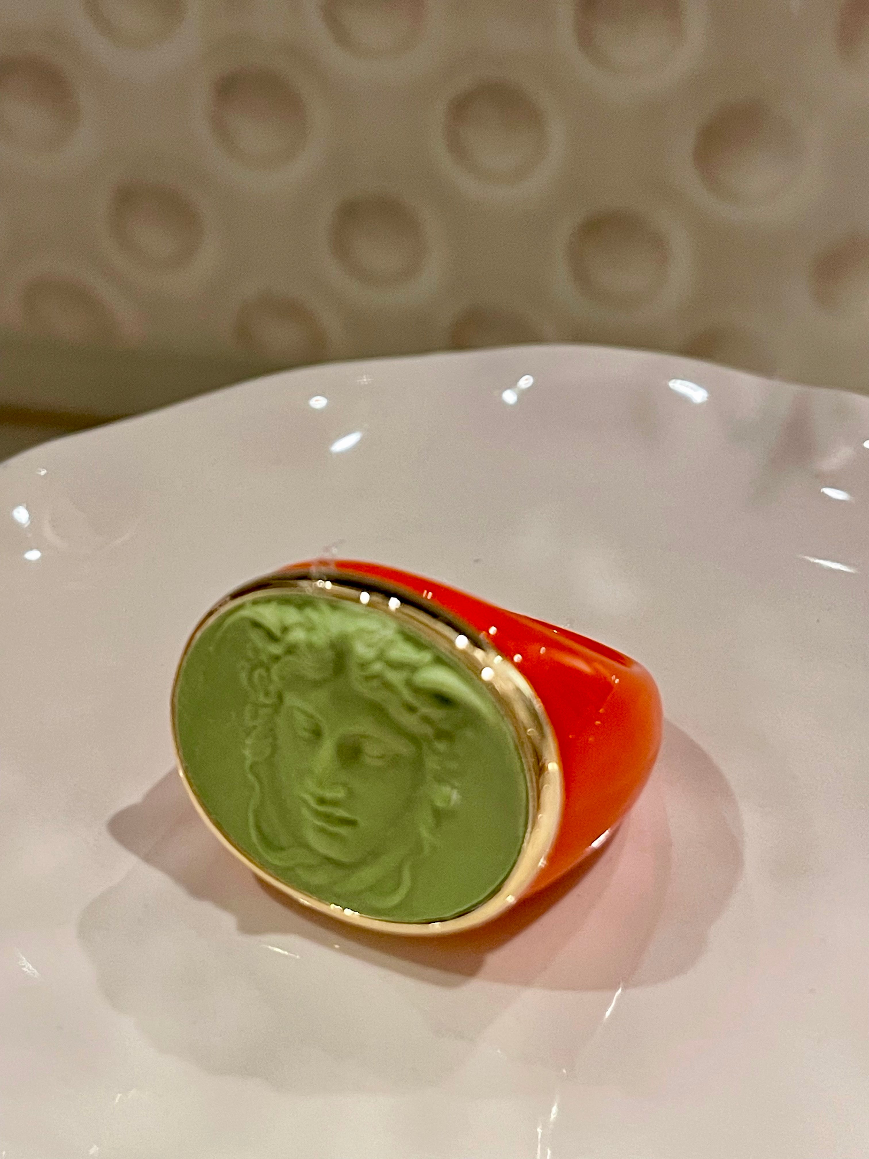 Orange Medusa Signed