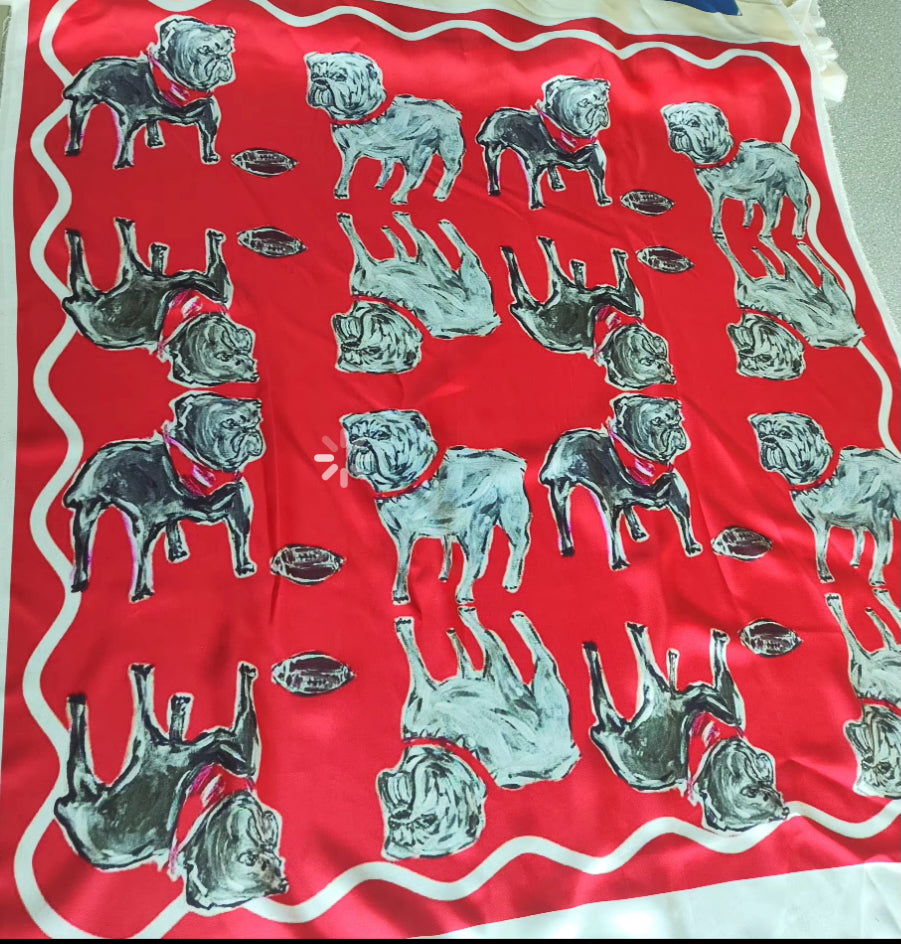 Red and Black 100% SILK SCARF 2026