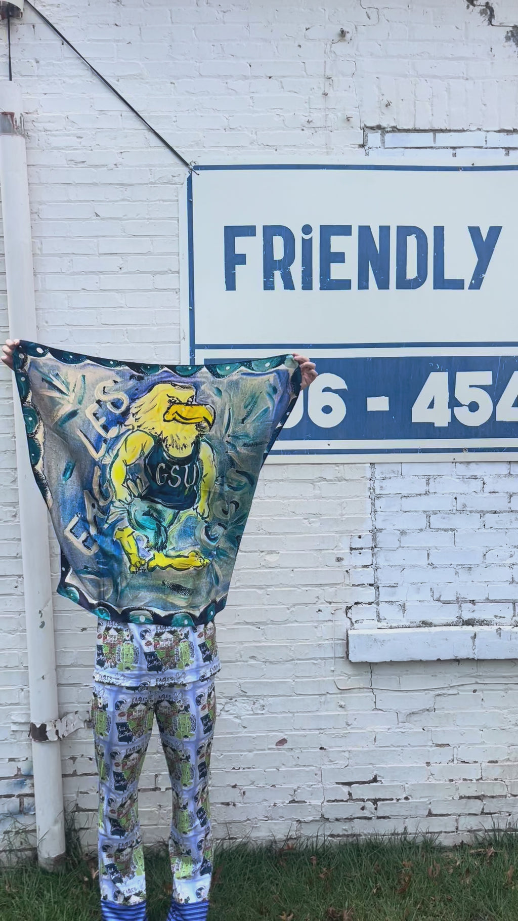 GA Southern Eagle Game Day 100% Silk Scarf