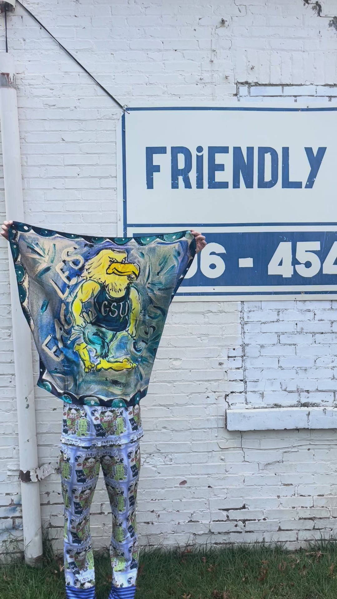 GA Southern Eagle Game Day 100% Silk Scarf